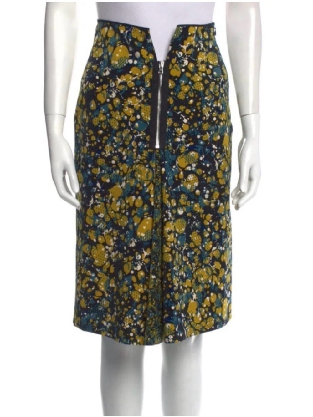 Missoni pencil skirt navy XS chartreuse blue print